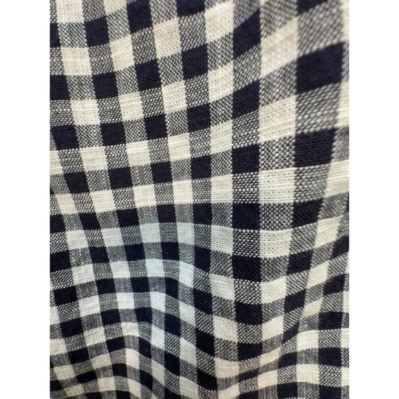 Bit & Bridle Womens Checkered Long Sleeve Button-Up Shirt XL Dary Navy & White C - Picture 9 of 13